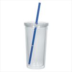 Translucent Clear with Blue Straw